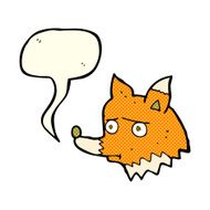cartoon unhappy fox with speech bubble N3