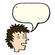 cartoon excited boy with speech bubble N61