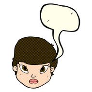 cartoon serious face with speech bubble N5