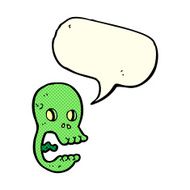 funny cartoon skull with speech bubble N9