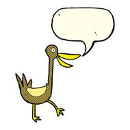 funny cartoon duck with speech bubble N5