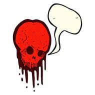 cartoon scary skull with speech bubble N11