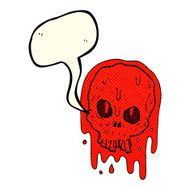 cartoon bloody skull with speech bubble N3