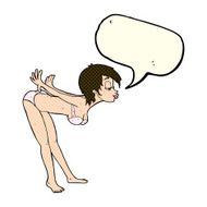 cartoon pin up girl in underwear with speech bubble N3