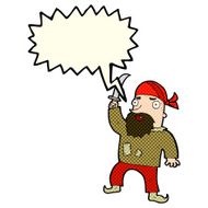 cartoon pirate with speech bubble N5