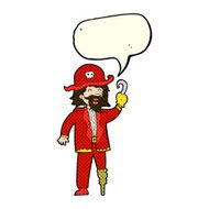 cartoon pirate captain with speech bubble N5