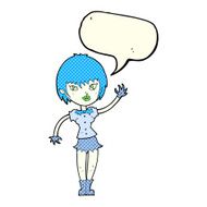 cartoon vampire girl with speech bubble N93