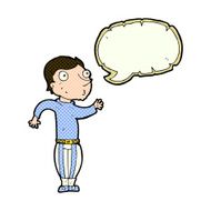 cartoon man in loud clothes with speech bubble N5