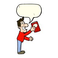 cartoon man with book speech bubble N5