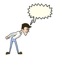 cartoon angry man with speech bubble N35