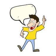 cartoon man with great idea speech bubble N13