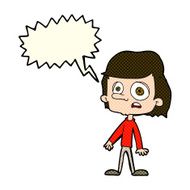cartoon worried boy with speech bubble N13