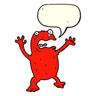cartoon poisonous frog with speech bubble N10