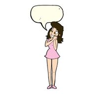 cartoon excited woman with speech bubble N53