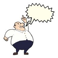 cartoon big fat boss with speech bubble N5