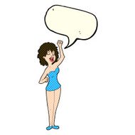 cartoon dancing woman with speech bubble N22