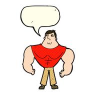 cartoon body builder with speech bubble N5