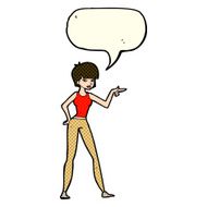 cartoon woman pointing with speech bubble N87