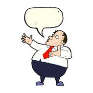 cartoon exasperated middle aged man with speech bubble N5