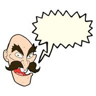 cartoon evil old man face with speech bubble N5