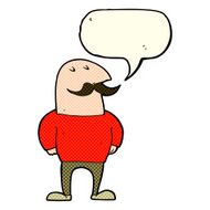 cartoon bald man with mustache speech bubble N7