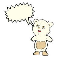 cartoon polar bear with speech bubble N31