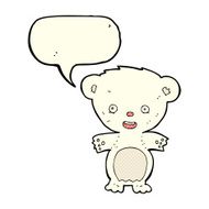 cartoon polar bear with speech bubble N32