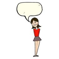 cartoon happy woman with speech bubble N105