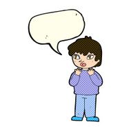 cartoon worried person with speech bubble N5