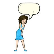cartoon woman laughing with speech bubble N5
