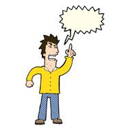 cartoon angry man making point with speech bubble N5