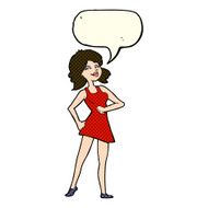 cartoon proud woman with speech bubble N12