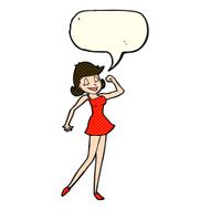 cartoon woman with can do attitude speech bubble N5