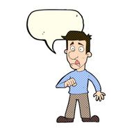 cartoon shocked man with speech bubble N45