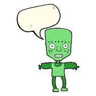cartoon robot with speech bubble N75