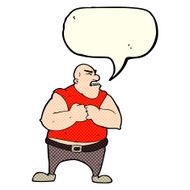 cartoon violent man with speech bubble N6