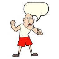 cartoon violent man with speech bubble N7