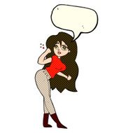 cartoon woman raising fist with speech bubble N5