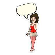 cartoon attractive office woman with speech bubble N5