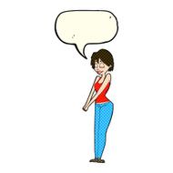 cartoon content woman with speech bubble N5