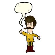 cartoon old man in poor clothes with speech bubble N4