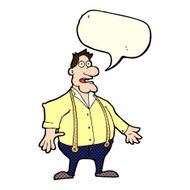 cartoon shocked man with speech bubble N46