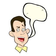 cartoon male face with speech bubble N9