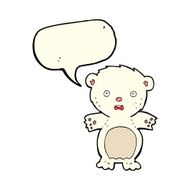 frightened polar bear cartoon with speech bubble N3
