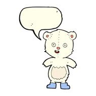 cartoon happy teddy bear in boots with speech bubble N5