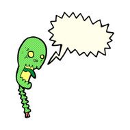 funny cartoon skull with speech bubble N10