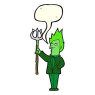 cartoon devil with pitchfork speech bubble N12