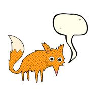 funny cartoon fox with speech bubble N3