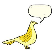 cartoon bird with speech bubble N120