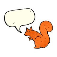 cartoon red squirrel with speech bubble N4